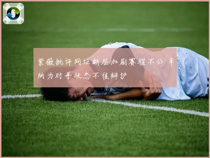 紫薇批评网坛断层加剧赛程不公 辛纳为对手状态不佳辩护